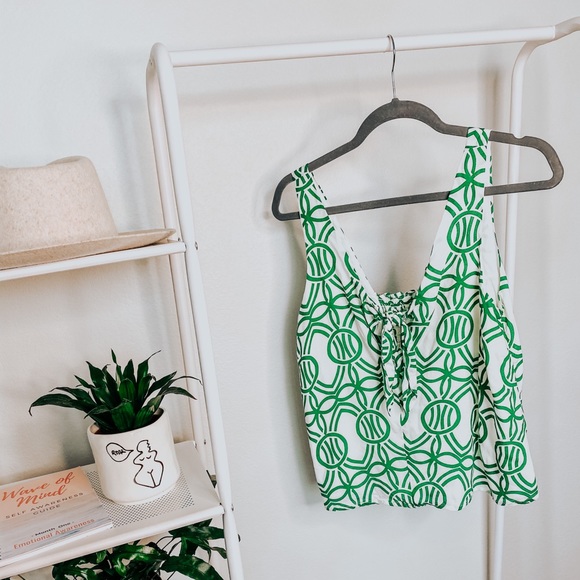 Anthropologie: Maeve | Green & Cream Tank | Size S - Picture 2 of 6